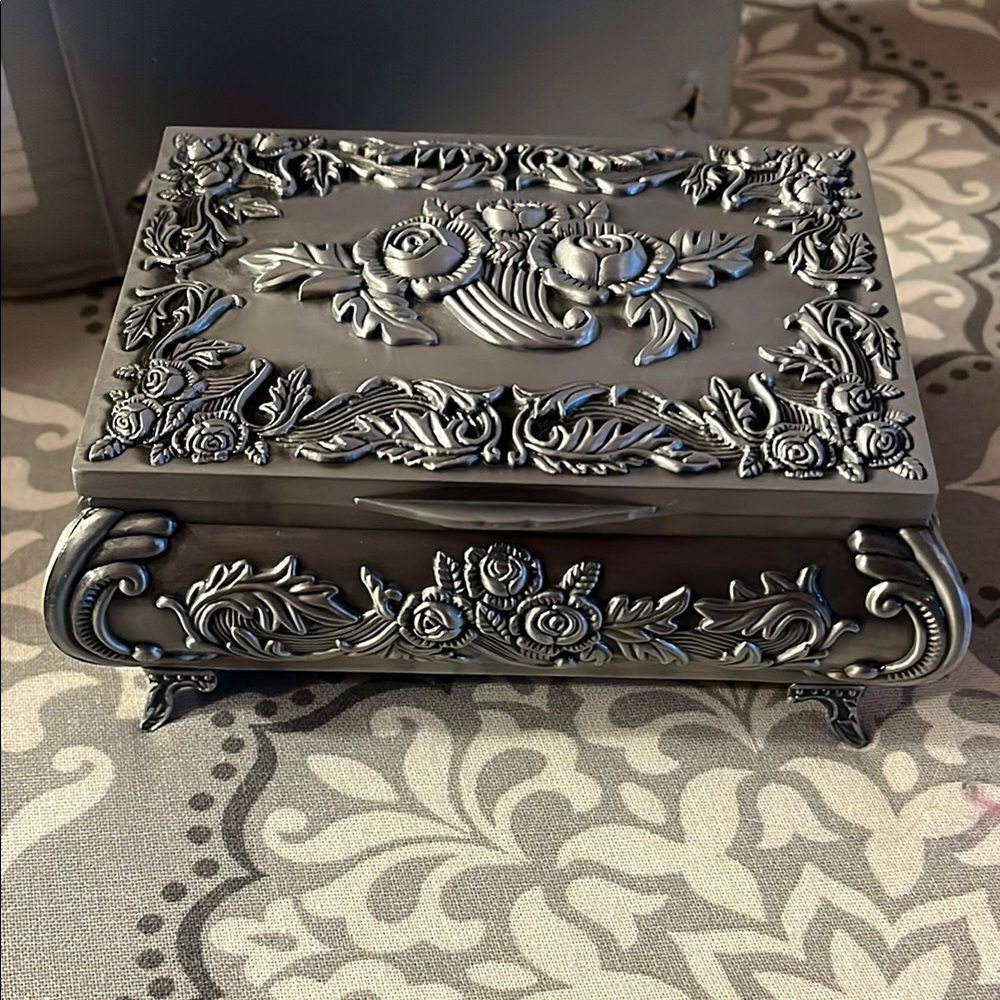 Ornate Silver Jewelry Box